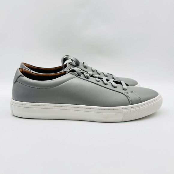 New Republic Mens 10 Gray Leather Kurt Low Top Casual Sneakers Mark Mcnairy New - Picture 1 of 13